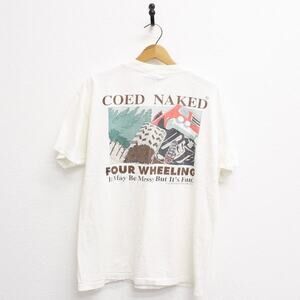 Vintage Coed Sportswear Naked Four Wheeling T Shirt Large